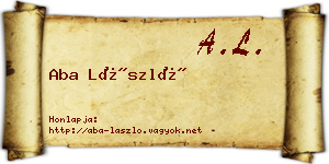 Aba László névjegykártya